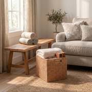 Square Woven Wicker Storage Basket