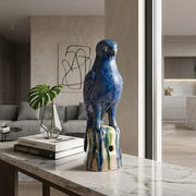 Cobolt Blue Parrot Sculpture - Large