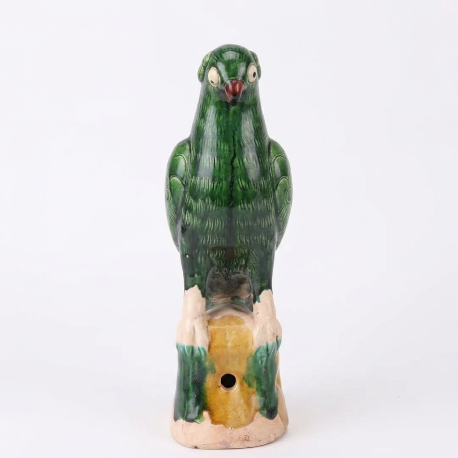 Emerald Green Parrot Sculpture - Large
