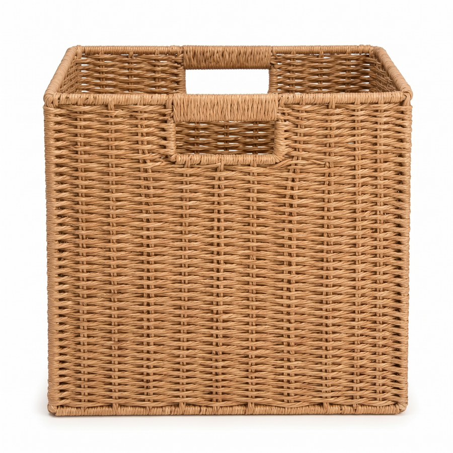 Square Woven Wicker Storage Basket