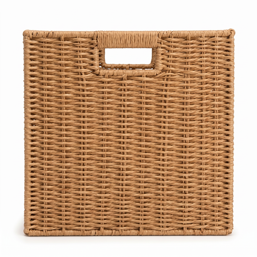 Square Woven Wicker Storage Basket