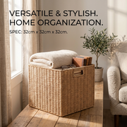 Square Woven Wicker Storage Basket