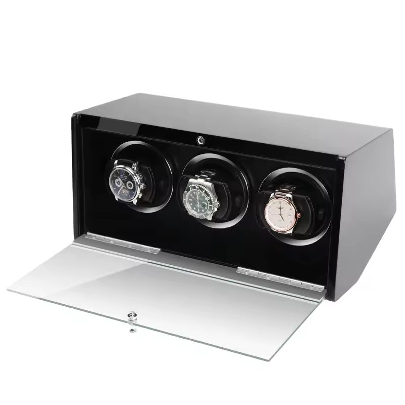 DRIKLUX LUXURY ROTATING WATCH WINDER DISPLAY CASE (3 WATCHES)