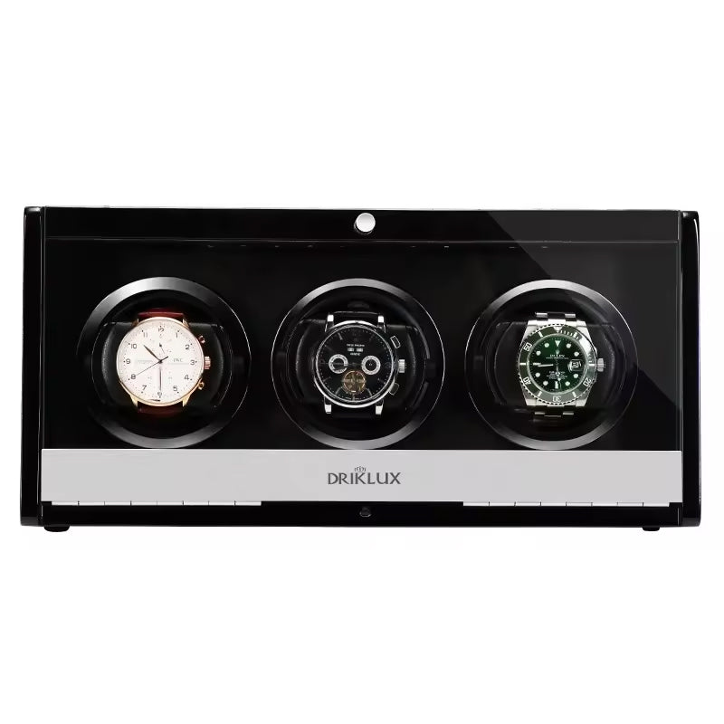DRIKLUX LUXURY ROTATING WATCH WINDER DISPLAY CASE (3 WATCHES)