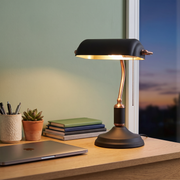 Banker's desk lamp in a modern home office