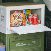 Multifunctional Foldable Storage Box with Wooden Lid