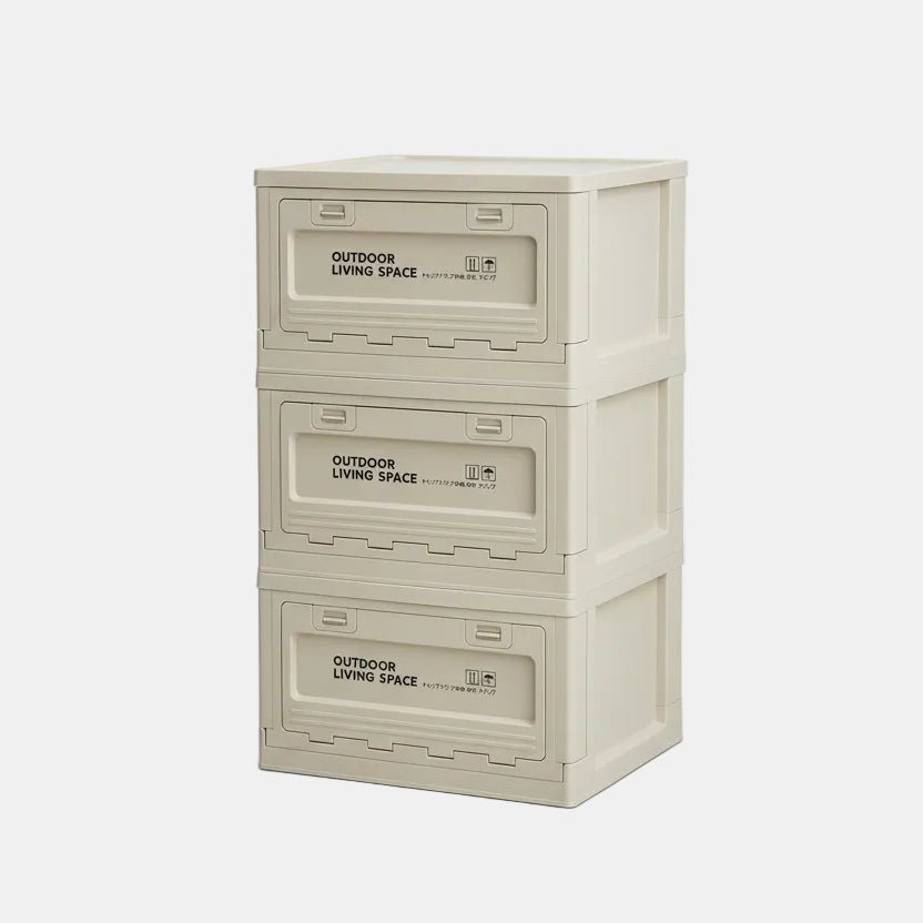 Multifunctional Foldable Storage Box with Wooden Lid