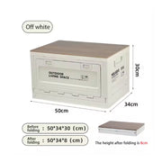 Multifunctional Foldable Storage Box with Wooden Lid