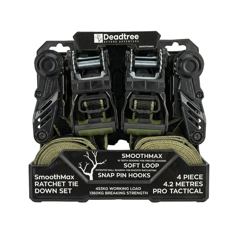 Deadtree SmoothMax Tie Down Rachet Set 4.2m (4 Piece)