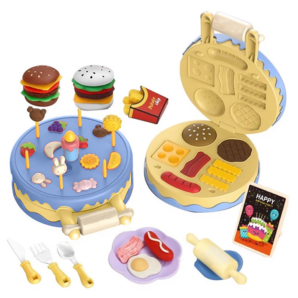 COLOURED CLAY CAKE &amp; HAMBURGER SET